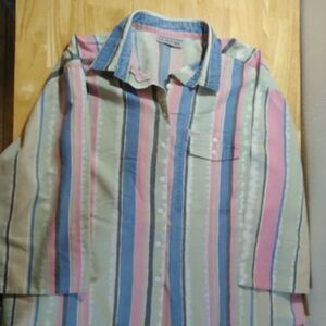 Vintage Cabrais Striped Button Down Shirt